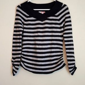 Small Vintage OP Striped Black and Grey Sweater
